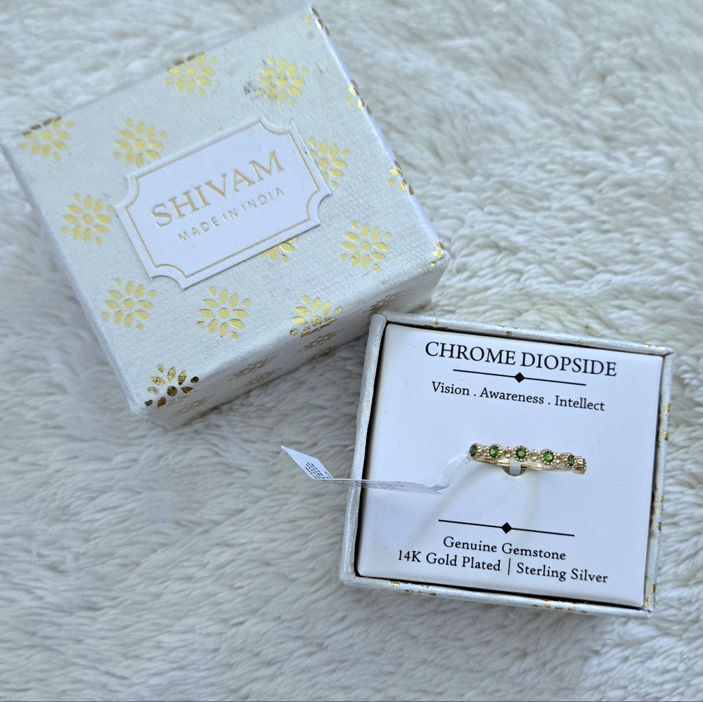 Shivam Chrome Diopside💚 Half Eternity♾️ Ring - NIB - Picture 15 of 15